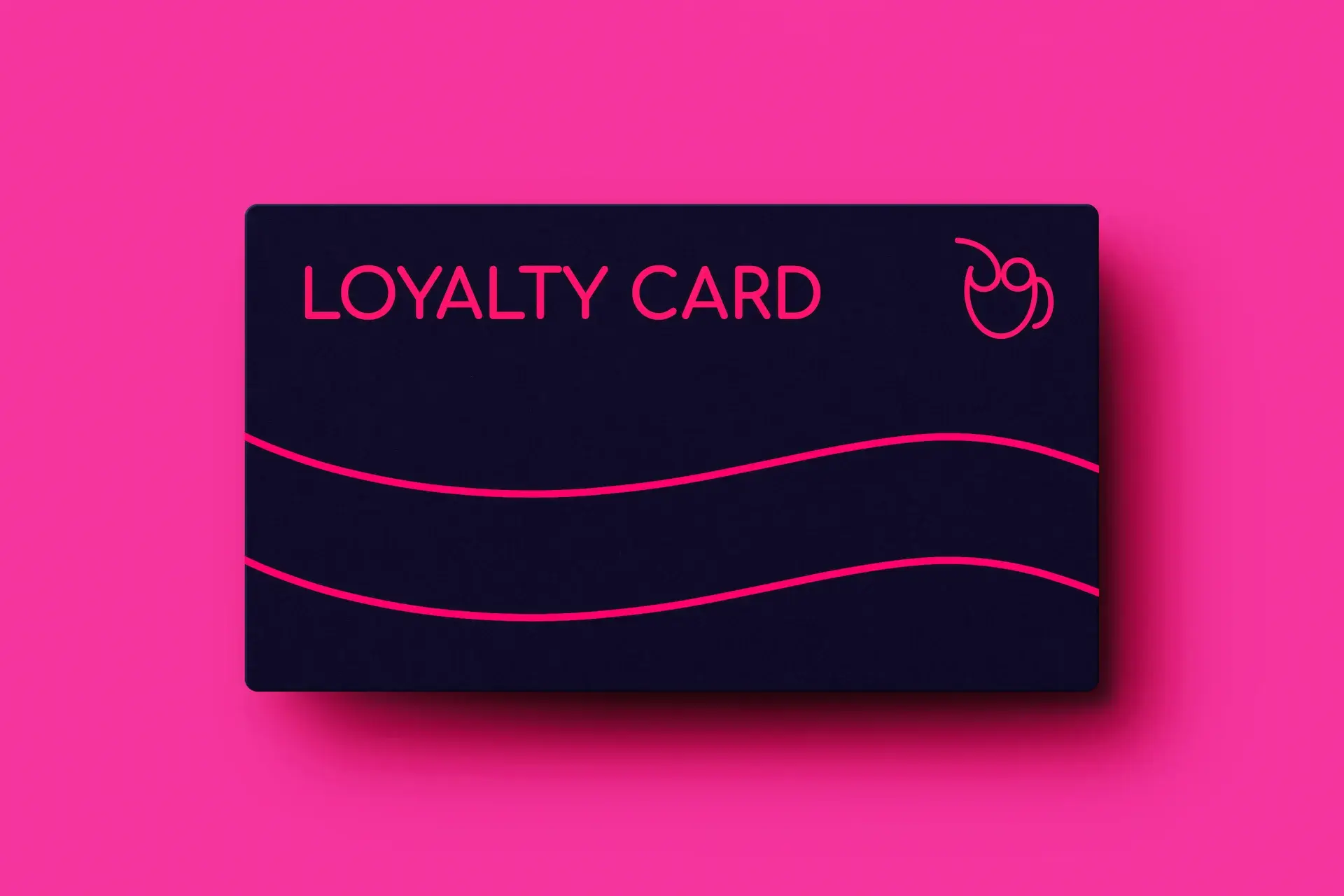 A minimalist loyalty card featuring the CoffeeOwl logo in the top-right corner, decorated with single-line brand identity elements.