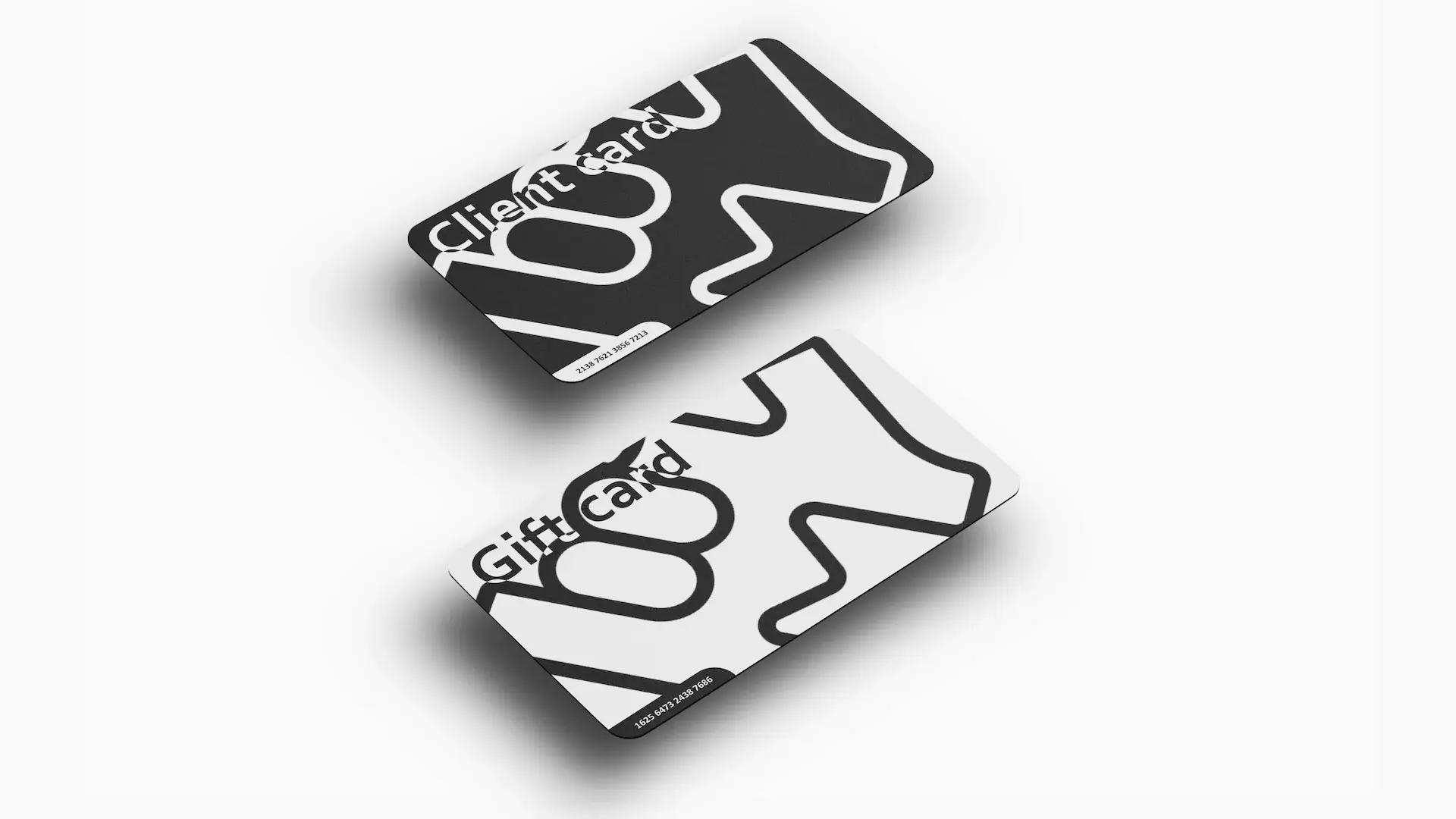 A black client and a white gift card branded with Mint logo.